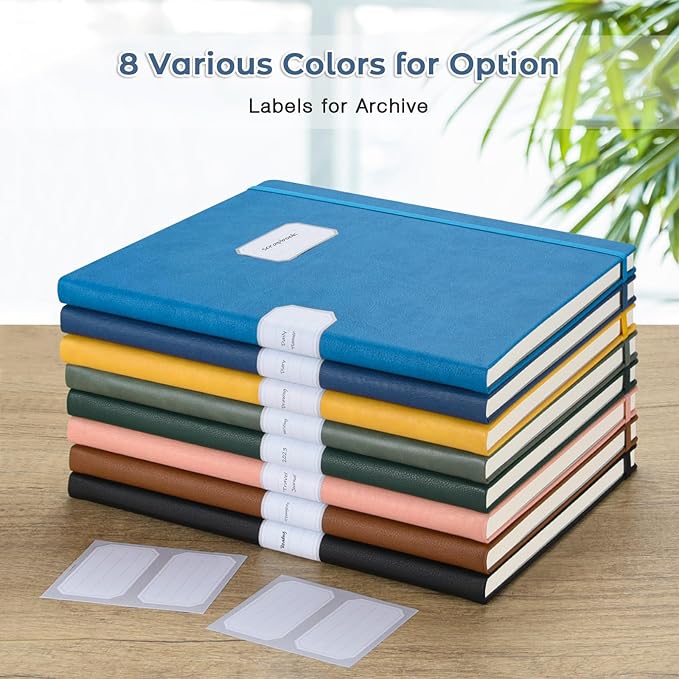 College Ruled Notebook, A4 Hardcover Leather Notebook for Work, Lined Notebook Journal for Women, Men, 192 Thick Paper, 8.5" x 11", Large Notebook with Pockets, Professional Business Notebook, Purple