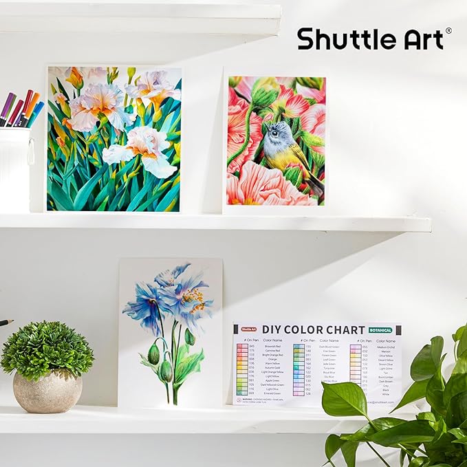 Shuttle Art 36 Colored Pencils, Botanical Themed Colored Pencils for Adult, Soft Core Color Pencils, Coloring Pencils for Adults Kids Artists Beginners Drawing Coloring Sketching