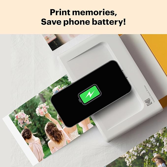 KODAK Dock Plus 4PASS Instant Photo Printer, 4x6 inches, 90 Sheets Bundle