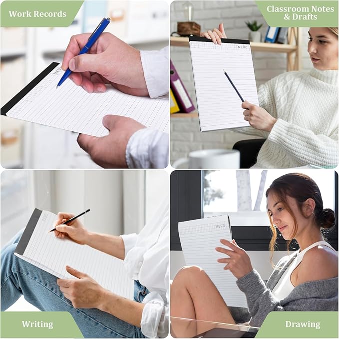SAYEEC Legal Pads, A4 Size Wide Ruled Writing Note Pads, 8" x11" Lined Notepad Notebook Paper for Business School College Office, 40 Sheets Per Pad, 5 Pack