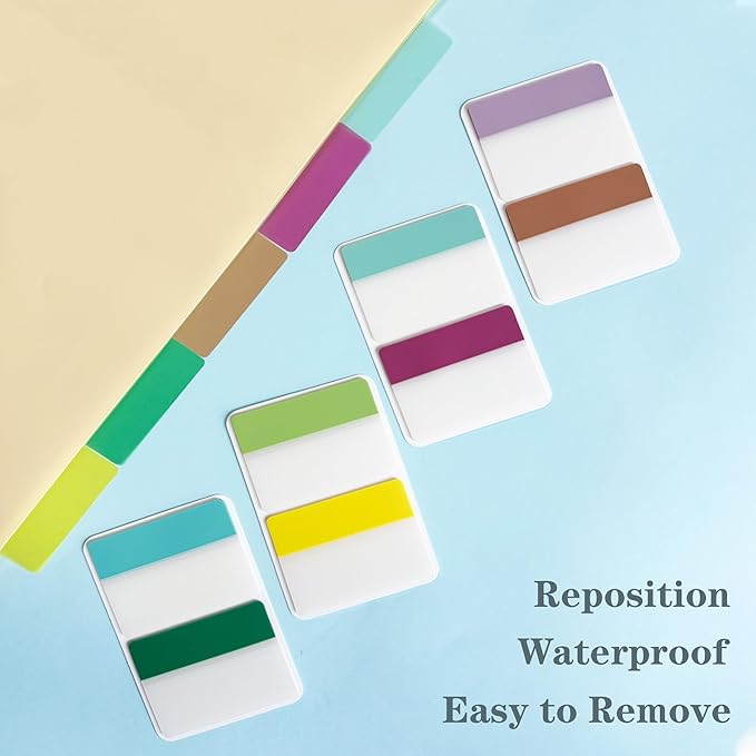 ELII 500 PCS Sticky Index Tabs 21 Sets, Colorful Book Tabs Sticky Tabs for Notebooks, Page Tabs for Binders, Page Markers Notebook Tabs