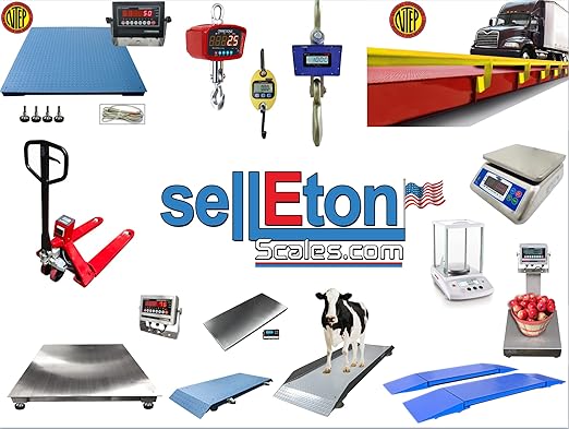 SellEton SL-4x6-30K Heavy-Duty, Industrial Floor Scale, Metal Indicator with Platform Scale (48" x 72", 30,000 lbs x 5 lb)