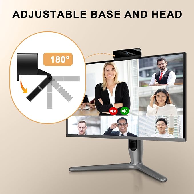 Webcam, K1 Full HD Webcams,1080P Video and Wide Angle Camera,Plug and Play USB Webcam for Online Calling/Conferencing, Zoom/Skype/Facetime/YouTube, Laptop/PC