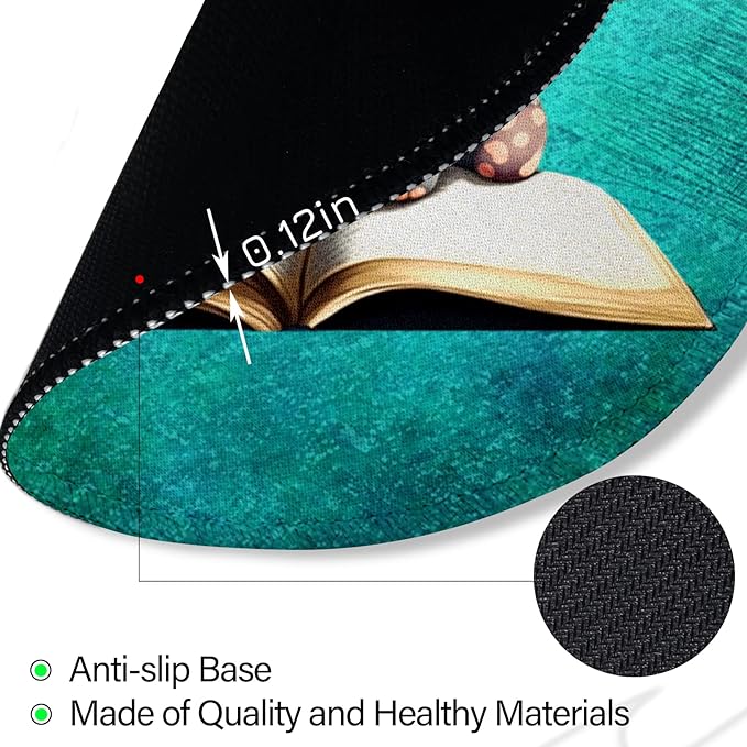 Small Mouse Pad, Cute Elephant Round Mouse Pads for Desk, Travel Mini Mousepad Non-Slip Rubber Base, Portable Mousepads for Wireless Computer Mouse Laptop, Office Desk Accessories, 8.6 * 8.6 Inch