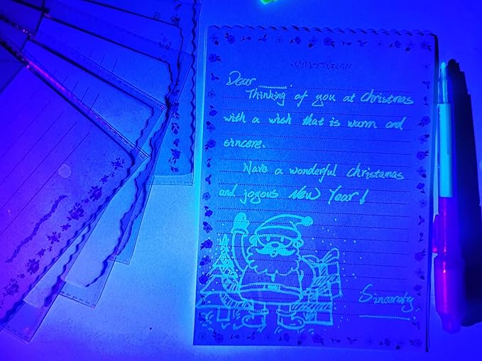 SCStyle Invisible Ink Pen 10Pcs Latest Spy Pen with uv Light Magic Spy Marker Kid Pens for Secret Message and Birthday Party,Writing Secret Message for Easter Day Halloween Christmas Party Bag Gift