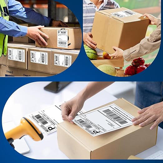 L LIKED 220 PCS 4"x 6" Direct Thermal Labels White Perforated Shipping Label, Compatible with DYMO 4XL 1744907,Zebra, Rollo, Jadens, Nelko, 220 Labels per Roll, 1 Roll