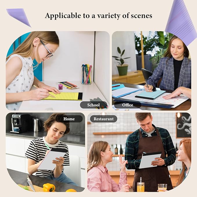 6 Pack Note Pads 5 x 8 Inch Colored Small Legal Pads 5 x 8 Pink Notepad Perforated Writing Pads Lined Paper Pads of Paper College Ruled Paper 30 Sheets Notebook To Do List for School, Office, Home