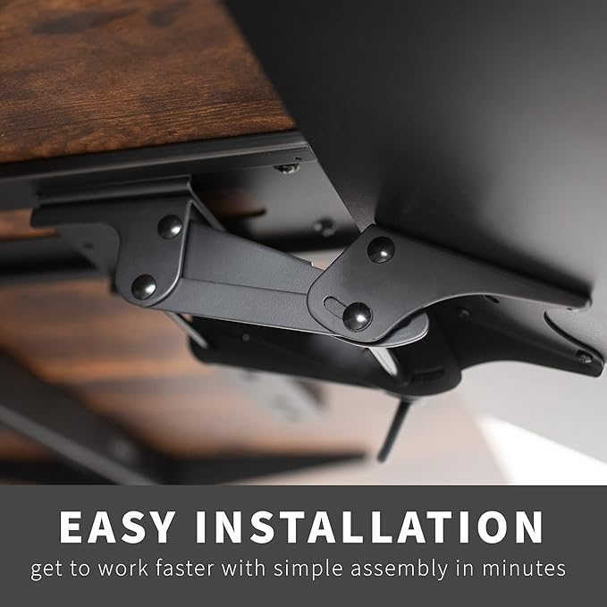 VIVO Adjustable Computer Keyboard and Mouse Platform Tray, Ergonomic Under Table Desk Mount Drawer Underdesk Shelf, Rustic Vintage Brown, MOUNT-KB03N