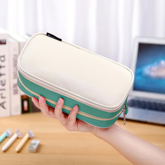 Large Capacity Pencil Case Multi-Slot Pencil Pouch Durable Pencil Box Portable Office Pen Bag with Zipper