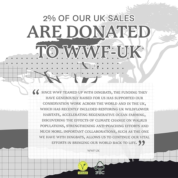 Dingbats* Wildlife Plain Writing Journal Notebook A5 - Vegan Leather Hardcover - Ideal for Work, Travel - Pocket, Elastic Closure, & Bookmark