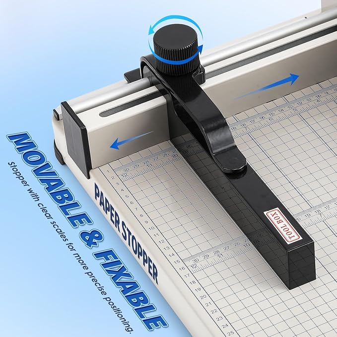 Heavy Duty A4 Paper Cutter 400 Sheet Thickness Cutting Capacity, 12 Inch Stack Guillotine Paper Cutter with 1 Replacement Blade, Stack Trimmer Suitable for Paper Leather Cardboard Nonwoven