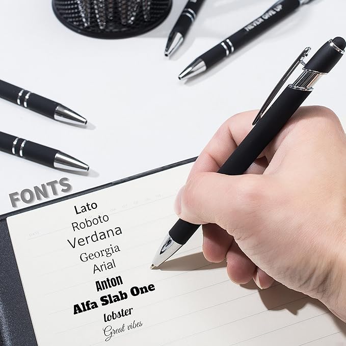 Personalized Custom Pens in Bulk – Engraved Black Ink Ballpoint Pens for Business Gifts, Customizable Writing Pens for Men and Women(Rainbow Silver Tube)