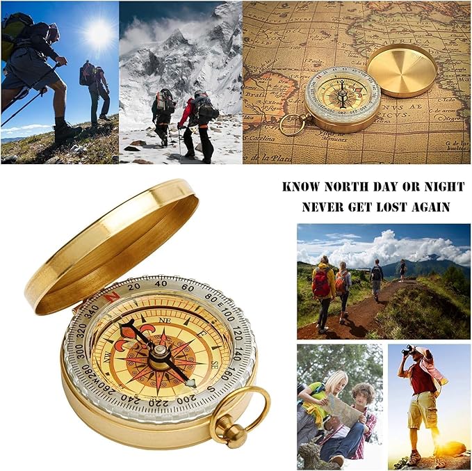 Camping Survival Compass Metal Compass Kids Compass for Hiking Camping Hunting Outdoor Military Navigation Tool