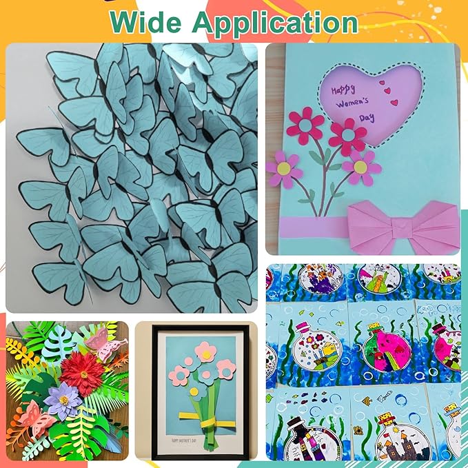 OcePor 100 Sheets Blue Cardstock Paper, Colored Printer Paper 8.5 x 11, Card Stock Thick Construction for Craft,Scrapbook,Office Printing, Invitations, Certificates,92 lb/250gsm