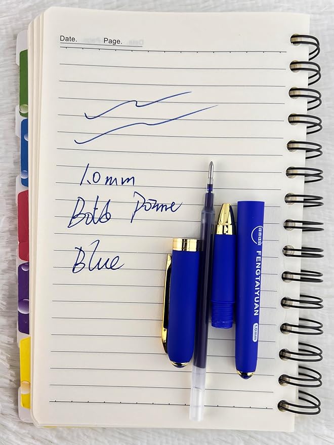 Fengtaiyuan B10P18Prox6, Gel Pens, Blue Ink, Bold Point 1.0mm, Writting Pens, Smooth, 6 Pack (B10P18Prox6)