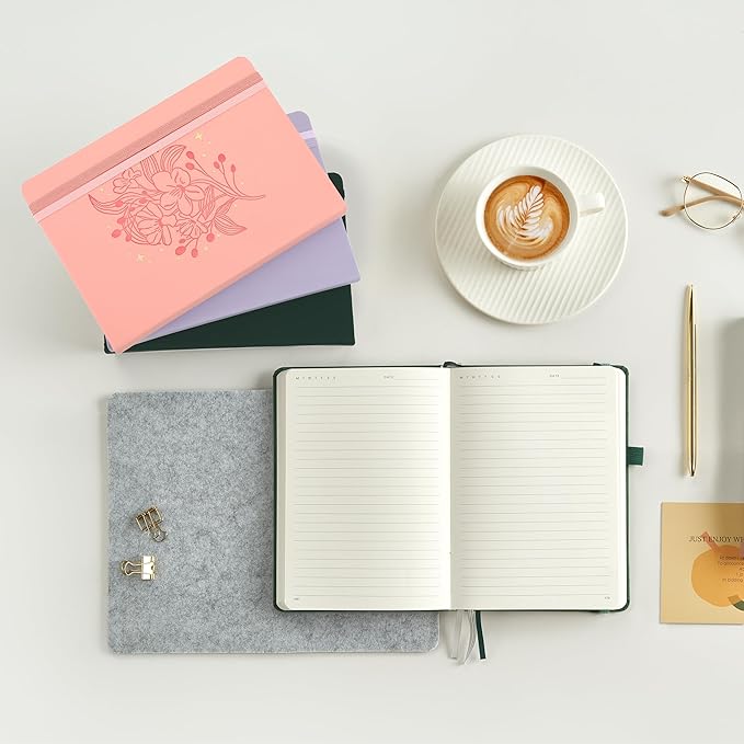 &And Per Se Lined Journal Notebook for Women&Men with Pattern, 365 Pages, 5.7'' x 8'' 100GSM Thick Paper, A5 Journals for Writing(Dark Green)