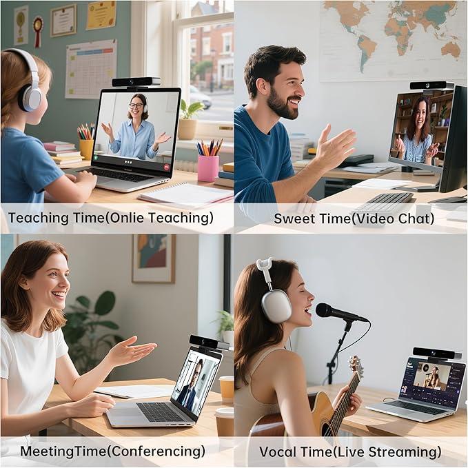 HORION 4K Webcam with Microphone, Auto Framing Camera for PC, 10X EPTZ Zoom, Plug & Play USB 3.0,Video with Dual AI Noise-Canceling Mic, for Video Conference, Streaming, PC/Mac/Linux, HC-5M