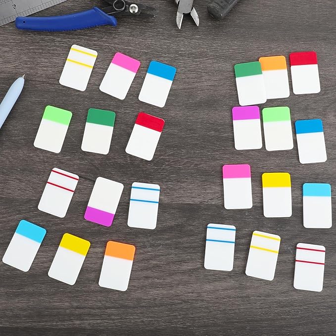 480 Pcs Index Tabs, Colored Sticky Index Tabs Transparent Waterproof Tabs for Books, Writable Repositionable Sticky Tabs for Books Suitable for Binders, Folders, Files, Books