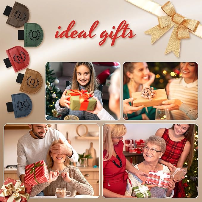 Personalized Bygone Mark Bookmark with Pen Holder,Engraving Leather Magnetic Bookmarks Vintage 26 Letters Name Initials Text Book Marker Clips Gifts for Reading Book Lovers Women (Brown, G)