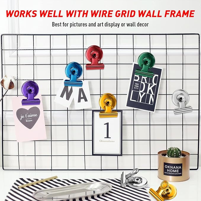 FINDMAG 20Pack Colorful Fridge Magnets, Refrigerator Metal Magnets Clips, Strong Magnetic Clip for Fridge, Scratch Free Clip Magnets for Whiteboard, Office, Classrooms, Cruise Cabins, Kitchen