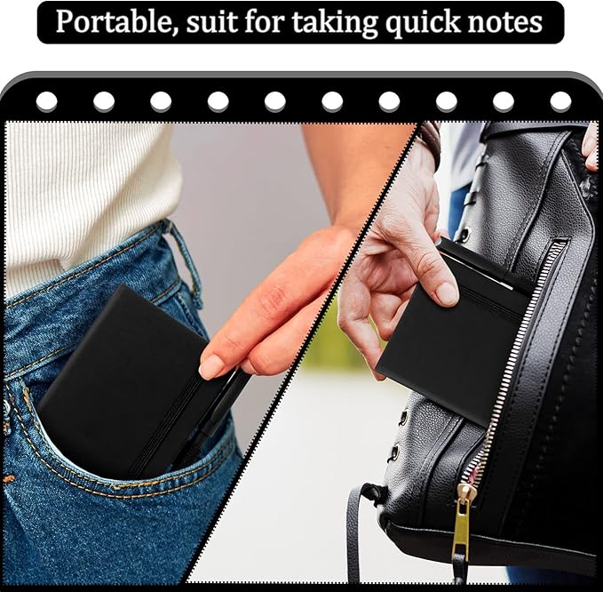 Laumoi 36 Sets Pocket Notebook Journals with Pens A6 Cute Small Journal Notebook Ruled Lined Mini Notepad Hardcover Executive Notebooks Set with Pen Holder for School Office, 3.7 x 5.7 Inch (Black)