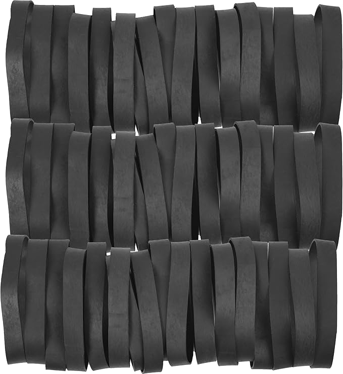 AMUU Rubber Bands Size #84 Tactical Rubber Bands Black Elastics Bands 50 Pack Wide Thick for Office Supplies File (3-1/2" x 1/2'')