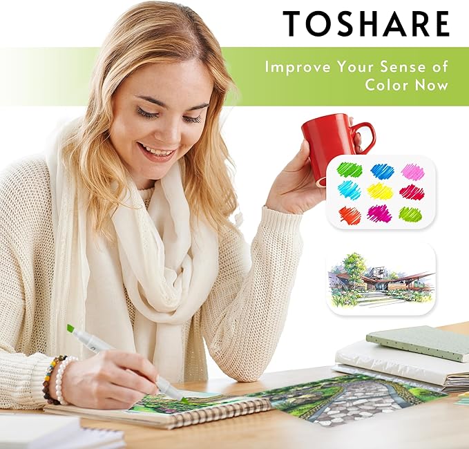 120 Colors Alcohol Markers Set - Double Tip Art Markers Alcohol Based Marker Brush&Chisel Nib Blender Art Pens Permanent Sketch Marker for Kids Adults Coloring and Artist Illustration