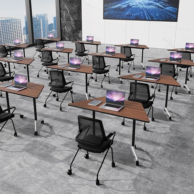 Conference Room Table with Flip-Top Design for Dynamic Meetings, Business Table Computer Desk with Heavy-Duty Frame,Foldable Seminar Meeting Tables for Home Office (4, D, 47.2IN)