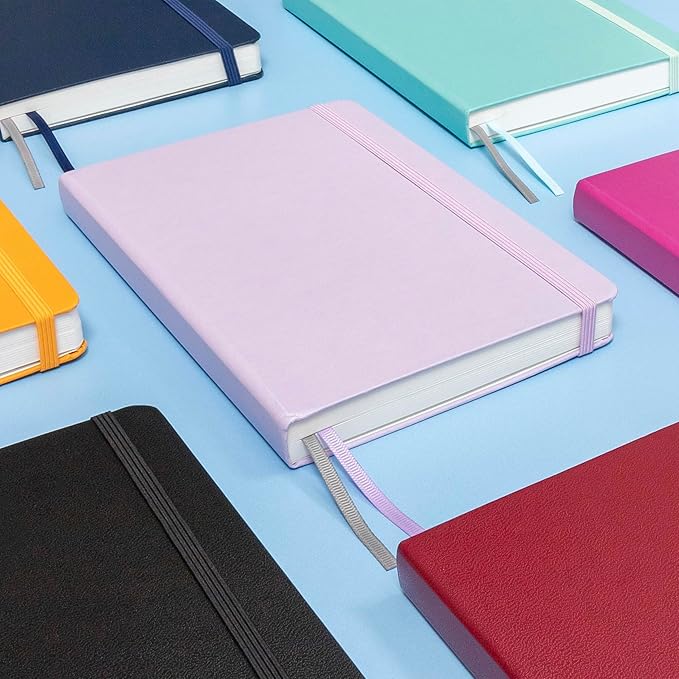 PAPERAGE Lined Journal Notebook, (Blush), 252 Pages, Medium 5.6 in x 8 in - 100 GSM Thick Paper – Hardcover Journaling Notebook for Work, School & Note Taking