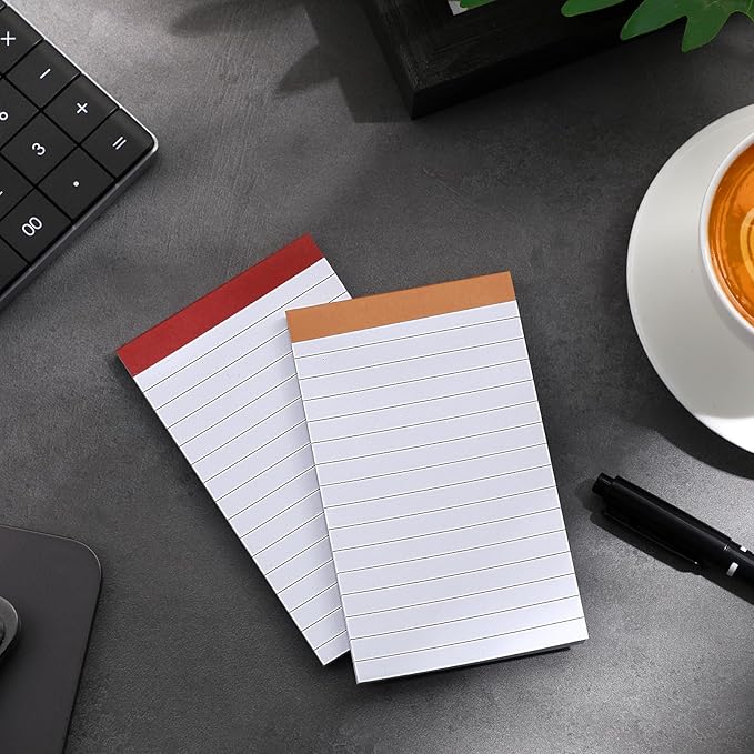 Colarr 24 Pack Legal Pads 3 x 5 Inches Lined Notepads 50 Sheets Wide Ruled Writing Pads for School College Office Business