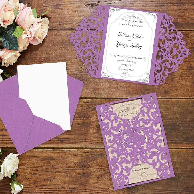 Purple Cardstock 100 Sheets 80lb Cardstock Paper 8.5 x 11, Goefun Purple Paper for Wedding Invitations, DIY Cards, Menus, Crafts
