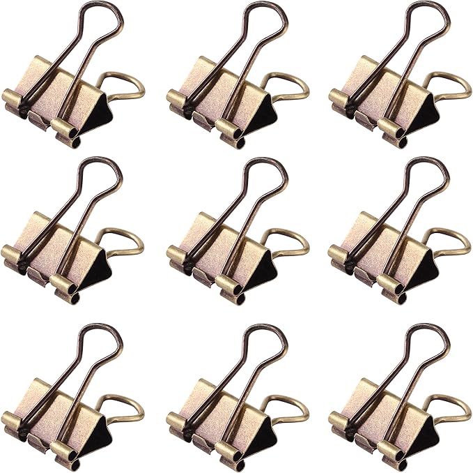 Mr. Pen - 50Pack Mini Bronze Binder Clips 0.75 in, Paper/Binder/Small Office Clips