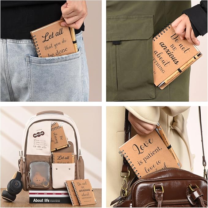 40 Pcs/20 Set Christian Gifts Spiral Notebooks Bulk Journals with Christian Pens Prayer Journal Christian Journal for Women and Men, Perfect Home Gifts