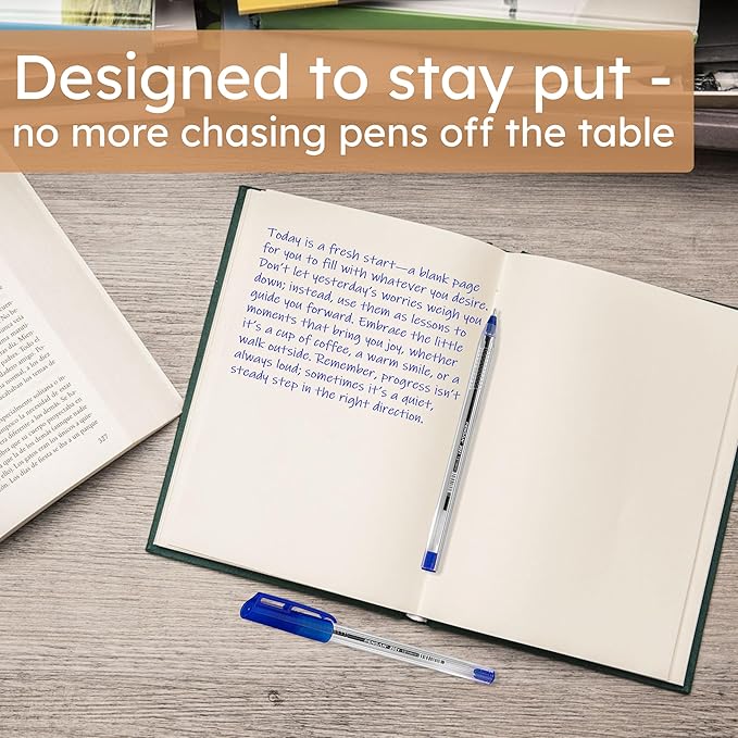 Blue Ballpoint Pens,1.0 mm Medium Point, Blue Pens, Ergonomic Triangle Grip, Smooth Writing, 300-Count Pack of Bulk Pens