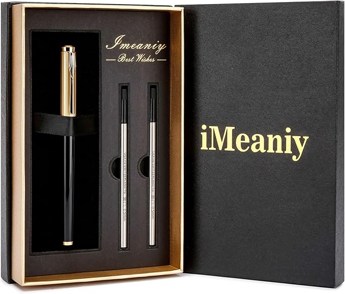 Good Rollerball Point Pens for Wiring-Fancy Roller Ball Pens with 24K Gold Trim, Nice Executive Pen Gifts for Men Women Boss Office, Luxury Smooth Writng Pens Journaling Note Taking Signature