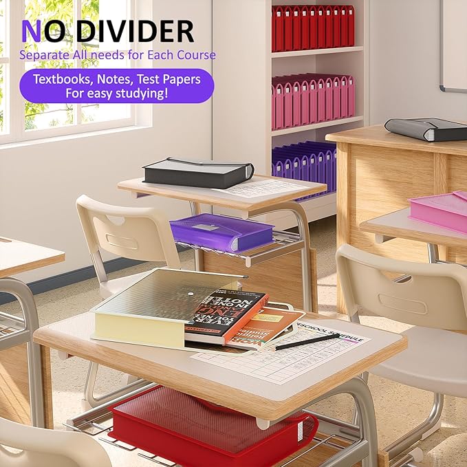 ThinkTex Plastic Expanding File Folder, Transparent Envelopes with Snap Closure,Suitable for Home, Office, School and Hospital, Large Capacity,No Dividers, 5 Colors, Fit Letter/A4 Size-10 Pcs