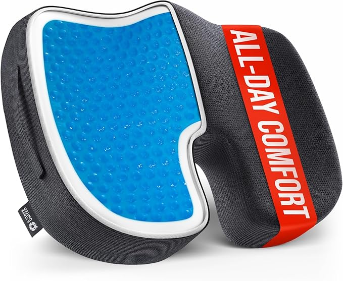 5 STARS UNITED Seat Cushion for Tailbone Pain Relief ā Memory Foam Lifting Pillow for Coccyx, Hemorrhoid, Sciatica & Post-Surgery Recovery ā Wheelchair, Car, Desk, Gaming & Office Chairs, Arctic Black