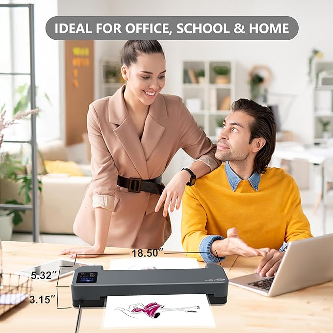 SINCHI 13-Inch 4-Roller Thermal Laminator & Foil Applicator w/LCD Display, 30s Warm-Up, 16s/Sheet, Supports 3–10 Mil, Micro-Adjust for Smoother Results, Commercial-Grade for Busy Offices, DIY Crafts