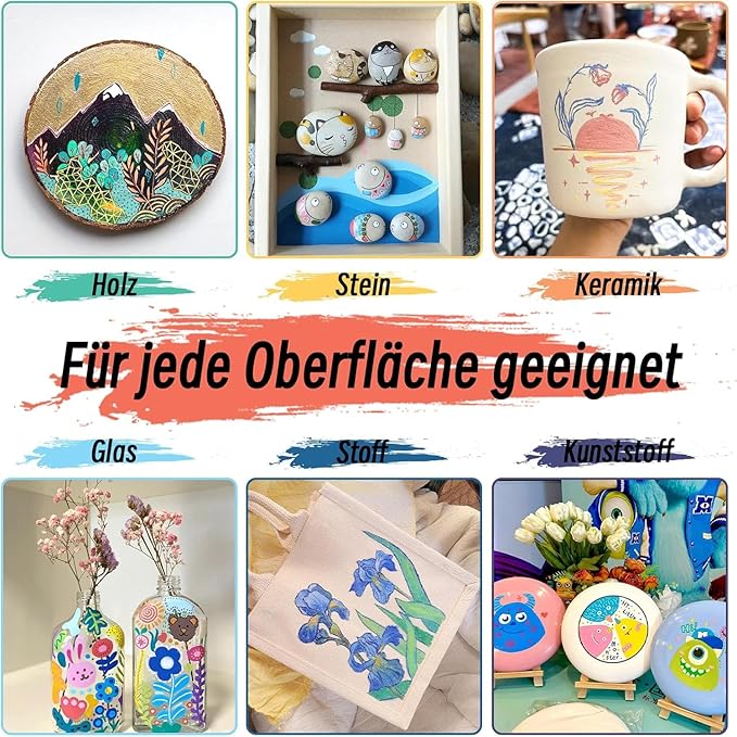 TBC The Best Crafts 48 Colors Dual Tip Acrylic Paint Markers, Double zipper design Topgrade Canvas bag,Waterproof, Non-Toxic, odorless, Suitable for Paper,Pottery, Stones, Glass,outdoor painting