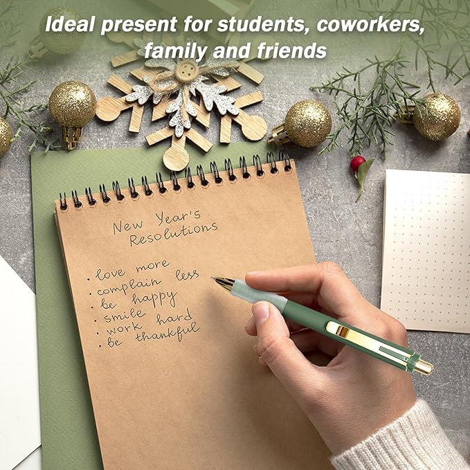 MiSiBao Black Ballpoint Pens 1.0mm Pens Retractable Ball Point Pens Smooth Writing (Metal pen clip, 12-pack)