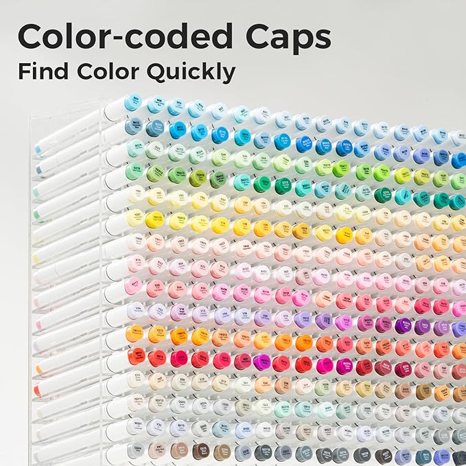 Ohuhu Alcohol Markers Brush Tip -Double Tipped Art Marker Set for Artist Adults Coloring Illustration - 120 Colors- Brush & Chisel Dual Tips- Honolulu of Ohuhu Markers- Refillable Alcohol-based Ink