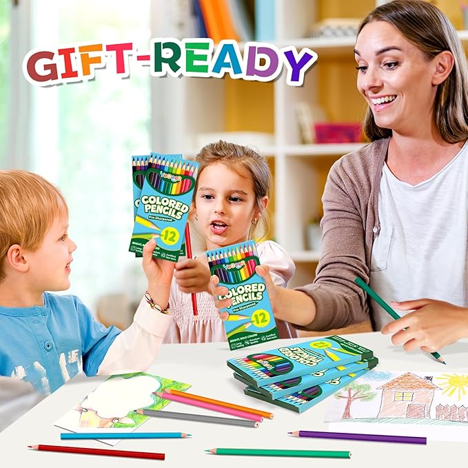900 Count Colored Pencils Bulk, 12 Assorted Colors, 75 Packs Pre-sharpened Coloring Pencils Set for Kids and Adult, Teachers Essential Classroom Prizes, Back to School Supplies