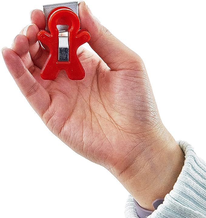 The Pencil Grip Magnet Man People Shaped Magnet Clips, Assorted Color, Set of 12, TPG-13212P