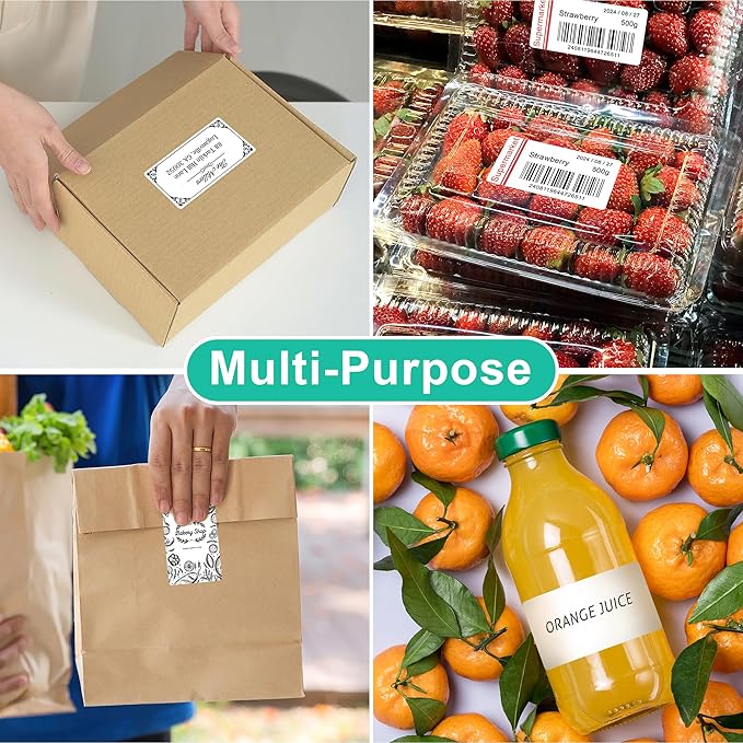 L LIKED 2" x 4" Label Stickers, Printable White 500 Sheets for Laser/Inkjet Printing - Matte White, 10 per Sheets (5000 Labels)