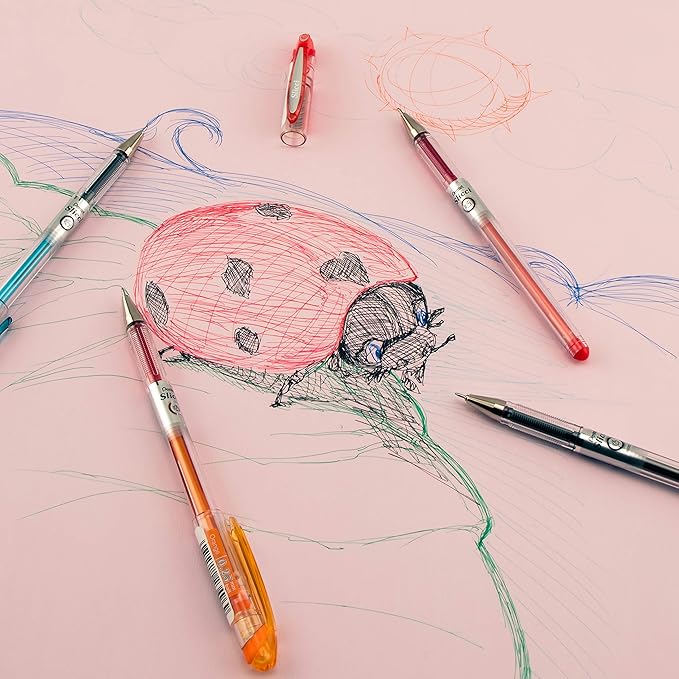 Pentel Arts Slicci 0.25 mm Extra Fine Gel Pen, Baby Blue Ink, Box of 12 (BG202-S2)