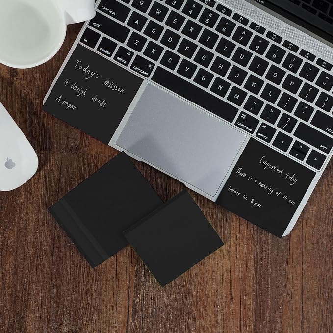 Mr. Pen- Sticky Notes, 3"x3", 12 Pads, Black, Self-Stick Note Pads, Aesthetic Sticky Pads, Colorful, Bulk