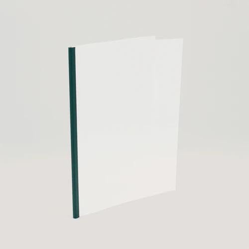Thermal Binding Clear Covers with Steel Spine –for Thermal Binding Machines – Formerly Unibind – Used in Real Estate, Education and Various Businesses (Dark Green, 80 Sheets Max - 72/Box)