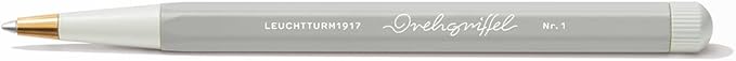 LEUCHTTURM1917 - Drehgriffel Writing Pen (Light Grey) - Gel Pen with Black Ink Included