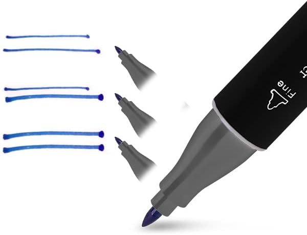 Caliart Markers, 100 Colors Dual Tip Art Markers Sketch Pens Permanent Alcohol Based, with Case for Adult Kids Halloween Drawing Sketching (Black Barrel)