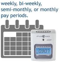 Pyramid Time Systems - Model 2500 Auto Aligning and Top Loading Time Clock [2500K1] Bundle Includes: Time Clock, 100 Time Cards, 2 Ink Ribbon cartridges, one 10 slot time card rack and 2 Security Keys